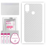 apgo Protective Skin Sticker for the back compatible with Alcatel 1L 2021, Wrap Film, Foil, Vinyl - Pattern Transparent Carbon