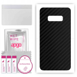 apgo Protective Skin Sticker for the back compatible with Samsung Galaxy S10e, Wrap Film, Foil, Vinyl - Pattern Carbon Black