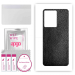apgo Protective Skin Sticker for the back compatible with Infinix Note 12 Pro 5G, Wrap Film, Foil, Vinyl - Pattern Black Leather
