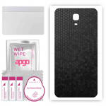 apgo Protective Skin Sticker for the back compatible with Oukitel K6000 Plus, Wrap Film, Foil, Vinyl - Pattern Black Honeycomb