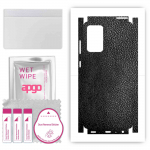 apgo Protective Skin Sticker for the back+sides compatible with Samsung Galaxy A72 5G, Full Wrap Film, Foil, Vinyl - Pattern Black Leather