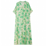 Trumpomis rankovėmis Didelio dydžio medvilninė vintažinė gėlėta nauja suknelė moterims laisvalaikio laisvo Maxi vasarinė suknelė