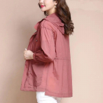 WTEMPO Pavasario vasaros madinga plona vėjo striukė Moteri&scaron;ka striukė su gobtuvu, ilga beisbolo uniforma, laisvi &scaron;varkai