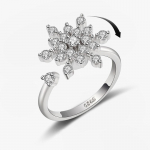 SMJEL &bdquo;Fidget Spinner&ldquo; žiedas, skirtas nerimui moterims, daugialypis kri&scaron;tolinis žiedas, gėlėtas, drugelis, gyvūno žiedas, sukamasis nuo streso, vestuvių papuo&scaron;alas resizable