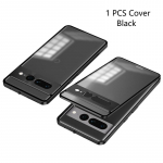 Atsparus smūgiams telefono dėklas, skirtas Google Pixel 8 Pro 7 Pro 7A Aliuminio lydinio metalinis rėmas + Matinis skaidrus akrilo galinis dangtelis, skirtas Pixel 7Pro 8Pro 7A For Pixel 8 Pro juoda