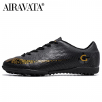 31&ndash;48 dydžio vyri&scaron;ki futbolo batai vaiki&scaron;ki sportiniai futbolo bateliai FG/TF žolės neslystantys treniruokliai, apkabos Futbolo futbolo sportbačiai, avalynė 36 juoda/auksas