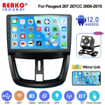 REAKOSOUND 2 Din, skirtas Peugeot 207 CC 207CC 2006&ndash;2015 m. Android Car Radio Multimedijos grotuvas Carplay Auto Stereo GPS DVD garsiakalbiai 2+32+4led