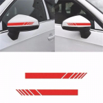 2 vnt Universalus automobilinis lipdukas neblunkantis madingas spalvotas juostinis automobilio lipdukas lenktynių juostelės &scaron;oninės galinio vaizdo veidrodžio dekoro lipdukas