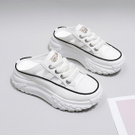 Moterų laisvalaikio platforma Mules Batai Kvėpuojantys I&scaron;kirpti vaik&scaron;čiojimo sportbačiai Atleti&scaron;ki paplūdimio sandalai Slides Vasariniai neslystantys sportbačiai be nugaros moterims 39 balta