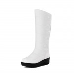 Moteri&scaron;ki sniego batai, žieminiai medvilniniai batai, &scaron;ilti ir patogūs, ilgi pliu&scaron;iniai, vienspalviai, per dideli moteri&scaron;ki batai, storapadžiai batai, ilgi vamzdiniai batai 44 balta