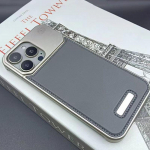 Prabangus odinis metalinis telefono dėklas iPhone 16 15 14 13 Pro Max korpusas, skirtas Magsafe magnetiniam belaidžiam įkrovimui, aliuminio lydinio telefono dangtelis For iPhone 15 Pro pilka
