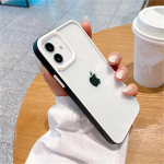 Prabangus skaidrus Candy Square Frame dėklas, skirtas iPhone 15 14 13 12 11 Pro Max smūgiams atsparus buferis skaidrus galinis dangtelis telefono priedas iPhone 15 Pro Max juoda