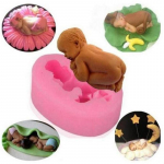 3D Fondant silikoninės formos mielos miegančio kūdikio formos, skirtos tortų dekoravimui