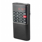 Mini ne&scaron;iojamas FM radijas MP3 muzikos grotuvas Įra&scaron;ymas Palaiko laisvų rankų įrangos atkūrimą TF/USB kortelė juoda