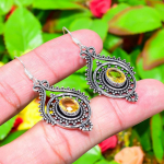 Citrine Gemstone Handmade 925 Sterling Silver Jewelry Earring 2.05 q3f85