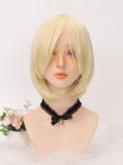 Auksinis trumpas cosplay perukas, universalus bobas 14inch