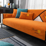 &Scaron;iaurės &scaron;alių prabangus sofos užvalkalas pagalvėlė siuvinėjimas keturių sezonų sofa fotelis atlo&scaron;as rank&scaron;luostis neslystantis sofos užvalkalas 3 vietų sofos užvalkalas 30x50cm pillowcase oranžinė