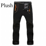 Vyri&scaron;ki tamprios vilnos, &scaron;iltos žieminės kelnės Softshell žygiams laipioti žygiams žygiams kempingams žvejybai sportinėms treniruotėms negabaritinės kelnės 3XL oranžinė/juoda