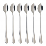 6 vnt Spalvingas stalo įrankių rinkinys nerūdijančio plieno ilga rankena valgomojo indų deserto ledų kavos &scaron;auk&scaron;to mai&scaron;ymo &scaron;auk&scaron;to sidabro indai sidabras