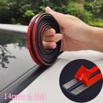1 x Universali guminė sandarinimo juostelė automobilio stogo / priekinio stiklo sandariklio langų garso izoliacija ir apsaugos nuo vandens nutekėjimo juostelė 14mm x 1M