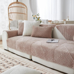 Pliu&scaron;inės geometrinės juostos sofos užvalkalai Neslystantys sofos kilimėliai Vienspalviai sofos rank&scaron;luosčių sofos užvalkalas, skirtas apsaugoti svetainę nuo storio