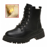 Stambūs auk&scaron;takulniai, suvarstomi koviniai batai, moteri&scaron;ki žieminiai, &scaron;ilti, trumpi pliu&scaron;iniai, moteri&scaron;ki, platforma, neslystantys PU odiniai trumpi Botas Mujer