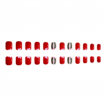 Kalėdiniai priklijuojami nagai trumpi Kalėdiniai trumpi klijais priklijuojami nagai viso nago dengimo dirbtiniai nagai su Kalėdų Senelio elnio snaigės ra&scaron;tu SD15