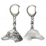 Azawakh, Tuareg Sloughi - Silver-plated key ring with dog, handbag decoration, backpack pendant by Art-Dog brand sidabras