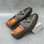 Odiniai vyri&scaron;ki batai įslystami madingi platforminiai bateliai suvarstomi prabangūs vyri&scaron;ki loaferiai vakarėliui dizainerio lauko avalynė Zapatos Para Hombres 7