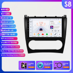 Hizpo 9 colių Carplay 4G 2Din Android 13 automobilių radijas, skirtas Mercedes Benz CLC W203 C-Class C180 C200 CLK200 CLK W209 Intelektualus ekranas vaizdo grotuvas GPS DSP S8 8Core 8G 128G AI