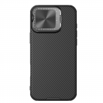 Skirtas iPhone 16 Pro Max telefono dėklui Nillkin CamShield Prop Hard PC + TPU Shell smūgiams atsparus galinis dangtelis iPhone 16 Pro juoda