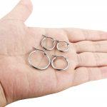 Paauksuoti auskarai su lanku &ndash; 4 poros Sterling Post maži lankeliai| Auksinių lankelių auskarų rinkiniai moterims (13mm 15mm 20mm 22mm) One Size sidabras