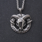 &Scaron;ėtono karoliai vyrams 925 sterlingų sidabro Baphomet ožkos galvos pakabukas Leviathan kryžiaus papuo&scaron;alai, dovana