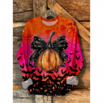 Moteri&scaron;kas džemperis 3D moliūgų Helovino spaudos megztinis Kasdienis megztinis su O kaklu Moteri&scaron;kas megztinis Rudeninis žieminis paltas Lai&scaron;kas Sudadera megztinis XS