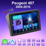 2 DIN Android Carplay automobilio radijas, skirtas Peugeot 407 2004-2010 daugialypės terpės grotuvo galvos blokas Stereo GPS navigacija BT WIFI 2+32GB 2+32GB