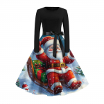 Suknelė su kalėdiniu ra&scaron;tu, moteri&scaron;ka ilgomis rankovėmis, laisvalaikio suknelės XL