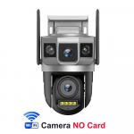 12MP 6K dviejų lę&scaron;ių trijų ekranų 4G SIM IP kamera WiFi i&scaron;manusis tinklas belaidis monitorius V380 Saugumo apsauga CCTV namų kameros WiFi Cam No Card