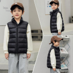 2-14 metų vaikų itin lengvos baltųjų ančių pūkų liemenės rudeniui, kūdikių mergaičių pamu&scaron;alas, plonos &scaron;iltos liemenės berniukams, vaiki&scaron;ki drabužiai 130