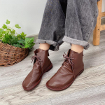 Madingi moteri&scaron;ki batai kvadratiniu kulnu, avalynė, batai moterims, vandeniui atsparūs batai, moteri&scaron;ki batai, zapatos mujer, moteri&scaron;ki odiniai batai, karvės oda 38 ruda