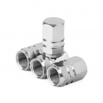 Vagystei atsparus aliuminis automobilių ratų padangų vožtuvai padangos koto oro dangteliai, sandarus dangtelis, 4 vnt./pak. sidabras