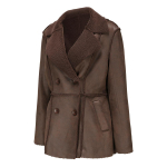 Moteri&scaron;ki zom&scaron;iniai paltai, vidutinio ilgio dirbtinės odos &scaron;varkai, pliu&scaron;iniai vilnos pamu&scaron;alai, atvartas su dviguba krūtine PU striukės kasdieniam darbui biure Rudens žiemos i&scaron;orinė apranga