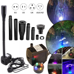 8W akvariumo žuvų tvenkinio LED panardinamasis vandens siurblys sodo fontano siurblys su LED spalvos keitimu AU plug juoda