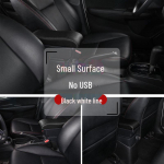 &bdquo;EcoSport&ldquo; porankių dėžutės atnaujinimas, skirtas originaliems centrinio porankio priedams. Small curved surface without USB juoda/balta