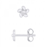 L&Eacute;A & ARTHUR - Boucles d'Oreilles Enfants Motifs "FLEUR" Argent 925 Milli&egrave;mes Rhodi&eacute; - Syst&egrave;me Poussettes