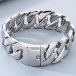 Didelė 43MM 43CM Stambi Kubieti&scaron;ko pynimo grandinėlė vyrams moterims sunki tvirta nerūdijančio plieno choker tipo vėriniai papuo&scaron;alų aksesuarai 43CM sidabras