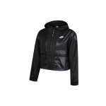 Nike trumpas sportinis laisvalaikio vėjo striukė su gobtuvu ir užtrauktuku moteri&scaron;kos striukės Juoda BV2834-010 M