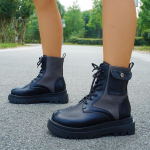 Nauja tendencija Moteri&scaron;ka rankinė Ankle Boots Plok&scaron;čiapadžiai Batai Žiemos mada Platforminiai Chelsea Batai Kryžmai suri&scaron;ami Goth Moteri&scaron;ki Motociklininko Batai 35