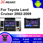 Automobilinis radijas su &bdquo;Android 12&ldquo;, skirtas &bdquo;Toyota Land Cruiser Prado&ldquo; 2004&ndash;2009 m., belaidis &bdquo;CarPlay&ldquo;, automatinis DSP, automobilio multimedija, GPS, DVR, autoradas 4 core 1GB+32GB carplay