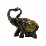 Couple Elephant Sculpture as a Gift and Tabletop Accent auksinė