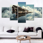 5 vienetų drobė siena Arts Airpower meno kolekcija US Navy Grumman F14 Tomcats Plakatų tapyba Namų dekoracija Svetainės freska be rėmelio 20x35cm*2 20x45cm*2 20x55cm*1 No Frame